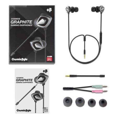 COSMIC BYTE COSMOS GRAPHITE IN-EAR GAMING EARPHONE WITH REMOVABLE MIC