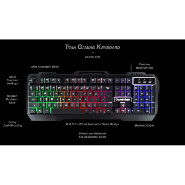 COSMIC BYTE CB-GK-05 TITAN WIRED GAMING KEYBOARD (BLACK)