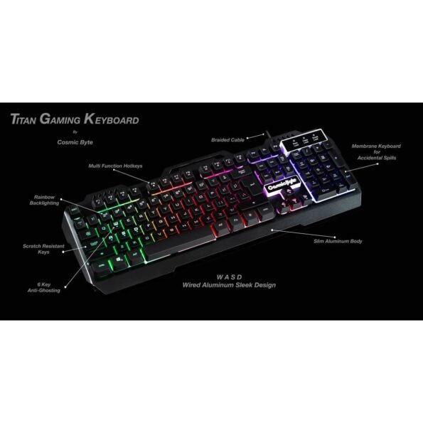 COSMIC BYTE CB-GK-05 TITAN WIRED GAMING KEYBOARD (BLACK)