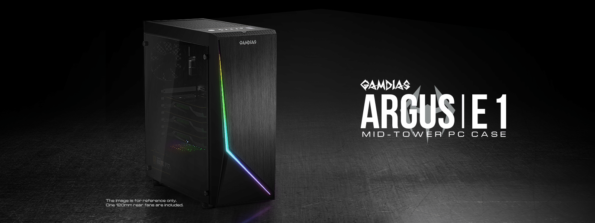 ARGUS E1 has a very simple design philosophy: A Mid -tower case, the front eye-catching rainbow RGB lighting and hair line, Together, they add up to show off your own unique style.