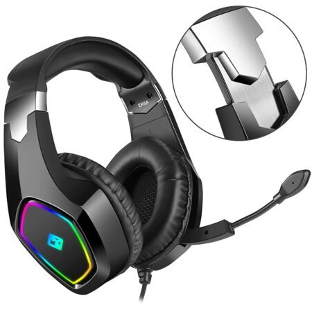 Cosmic Byte ERSA Gaming Headphone, RGB LED and Microphone for PC, PS5, Xbox, Mobiles, Tablets, Laptops (Interstellar Black)