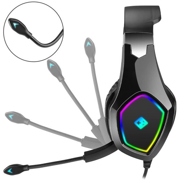 Cosmic Byte ERSA Gaming Headphone, RGB LED and Microphone for PC, PS5, Xbox, Mobiles, Tablets, Laptops (Interstellar Black)