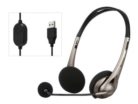 Multimedia Headset with Boom Mic & Volume Control USB