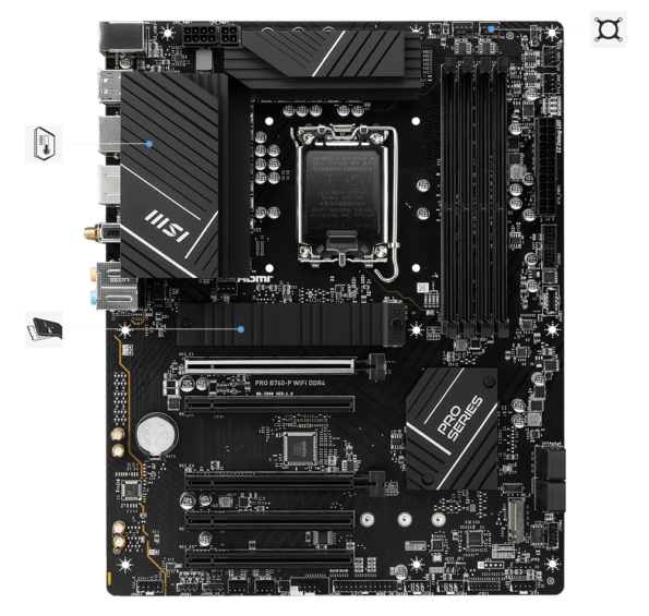 MSI PRO B760-P WIFI DDR4 MOTHERBOARD