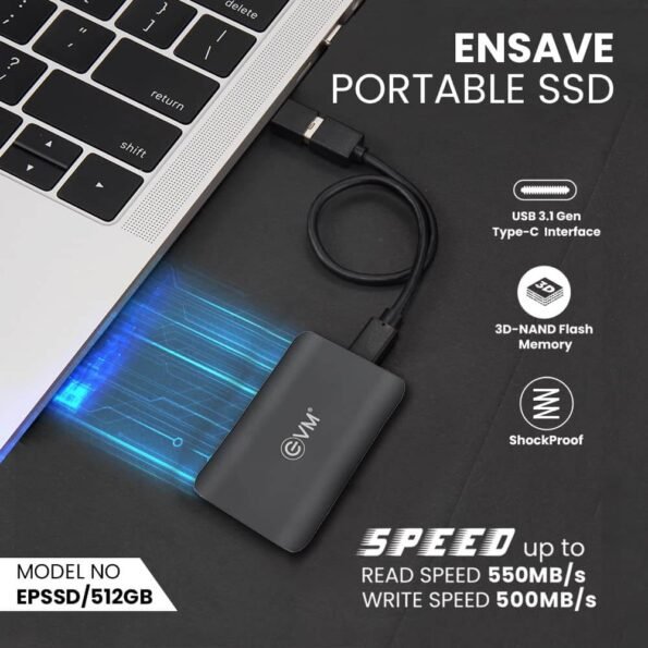 EVM ENSAVE 512GB EXTERNAL SSD