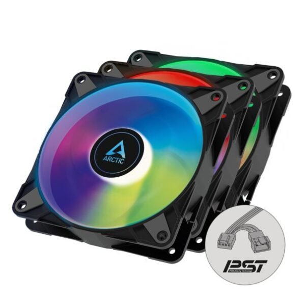 Arctic P12 PWM PST ARGB Black Cabinet Fan