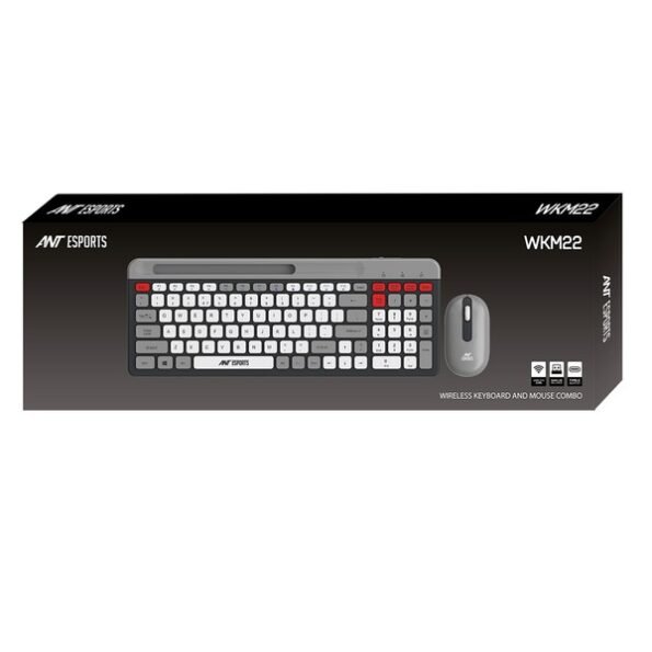 ANT ESPORTS WKM22 WIRELESS KEYBOARD AND MOUSE COMBO (GREY)