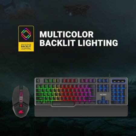 Ant Esports KM500 Pro Backlit Wired Gaming Keyboard and Mouse Combo-Black.