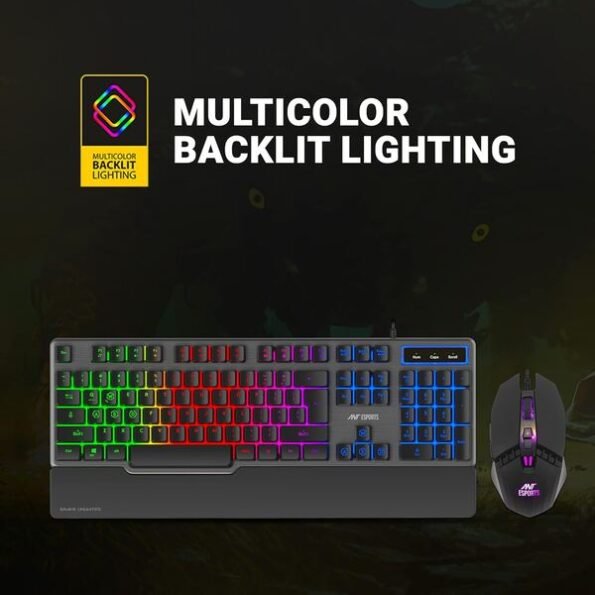 Ant Esports KM540 Pro Backlit Wired Gaming Keyboard and Mouse Combo-Black