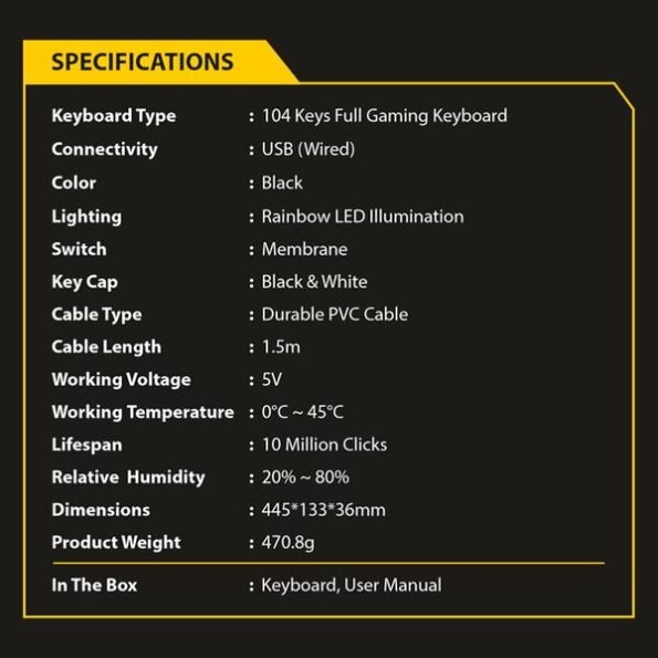 Ant Esports MK1400 Wired Membrane Gaming Keyboard