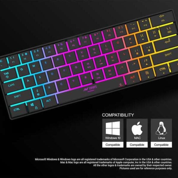 Ant Esports MK1500 BT & Wireless RGB Membrane Gaming Keyboard  - Black