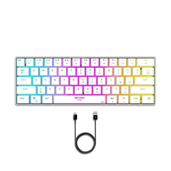 Ant Esports MK1500 BT&Wireless RGB Membrane Gaming Keyboard -White