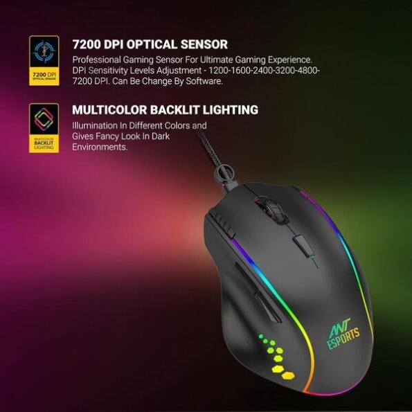 Ant Esports GM600 Wired Optical Gaming Mouse.