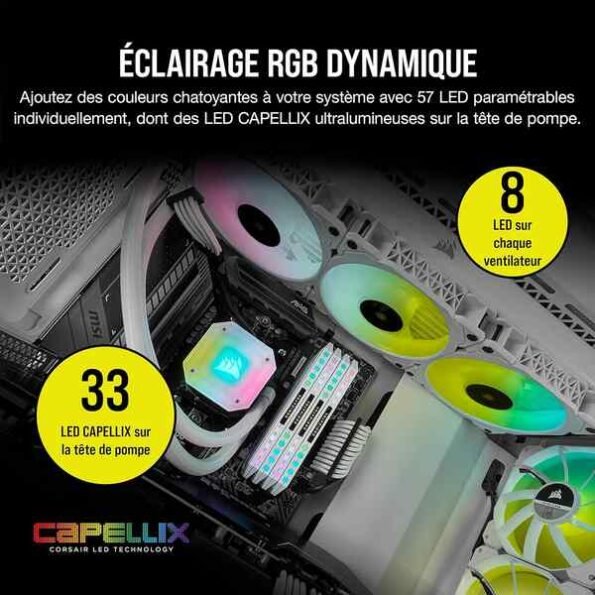 CORSAIR iCUE H150i ELITE White, 360mm Radiator, Liquid CPU Cooler