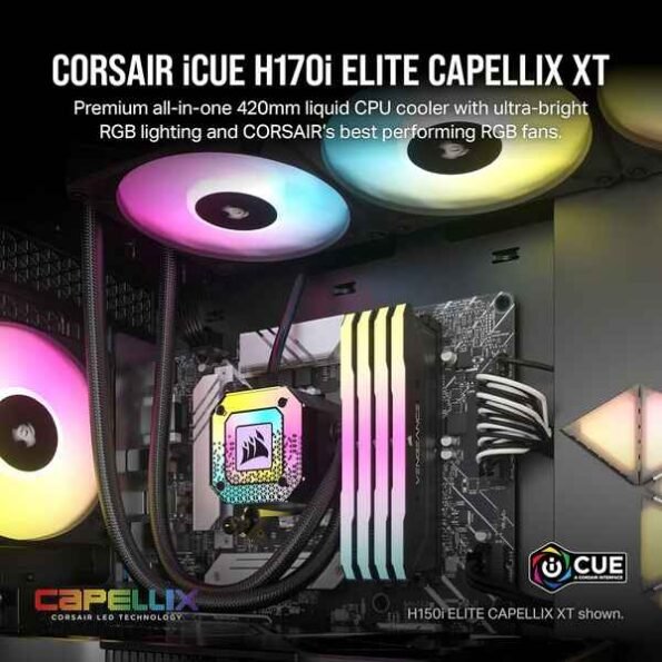 CORSAIR iCUE H170i ELITE 420mm Radiator, Liquid CPU Cooler