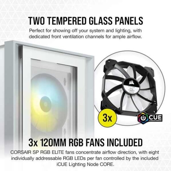 Corsair iCUE 4000X RGB TG White