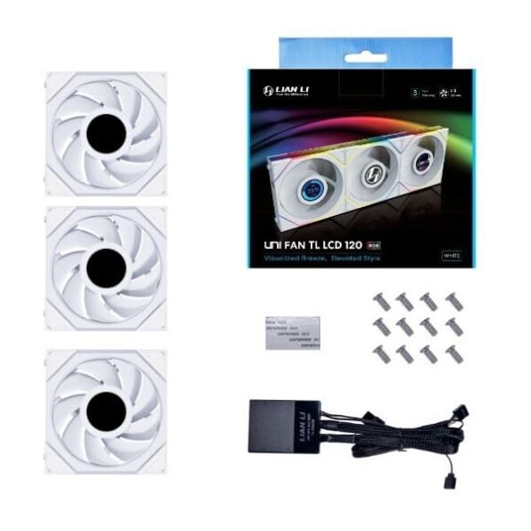 Lian li TLLCD 120-3 White Cooler Computer Fan