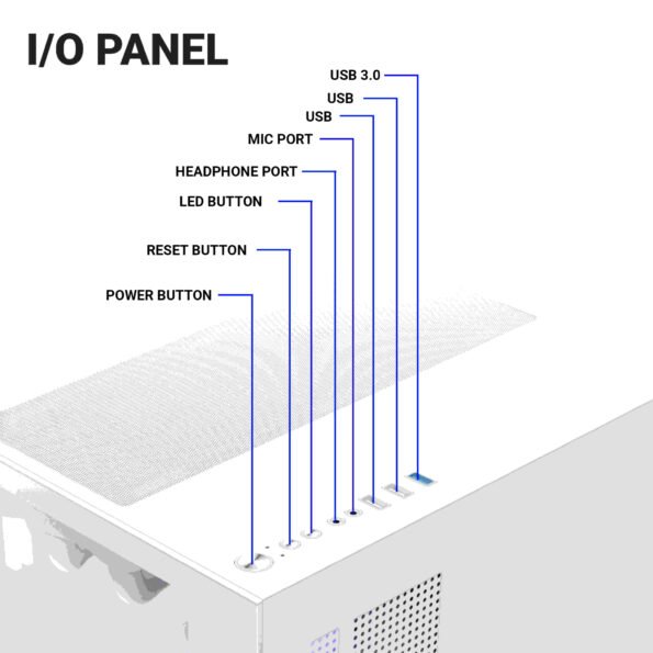 Ant Esports Chassis CRYSTAL Z2 White ( Chassis Without Power Supply )