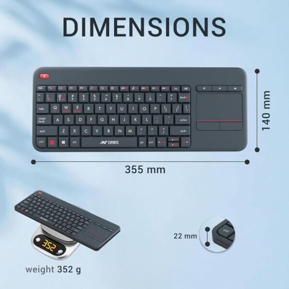 ANT ESPORTS WK100 WIRELESS KEYBOARD WITH BUILT-IN TOUCHPAD (GRAY)