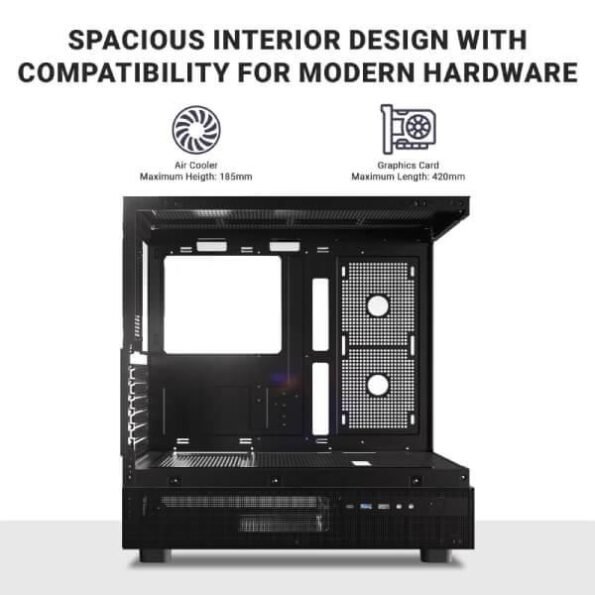 Ant Esports Chassis Crystal X6- Black(Chassis Without Power Supply)