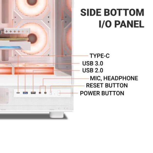 Ant Esports Chassis Crystal X6- White(Chassis Without Power Supply)