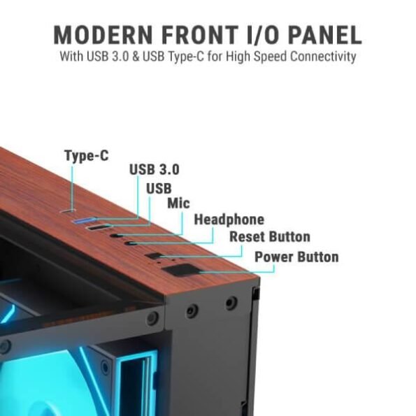 Ant Esports Chassis Crystal wood-Black(Chassis without Power Supply)