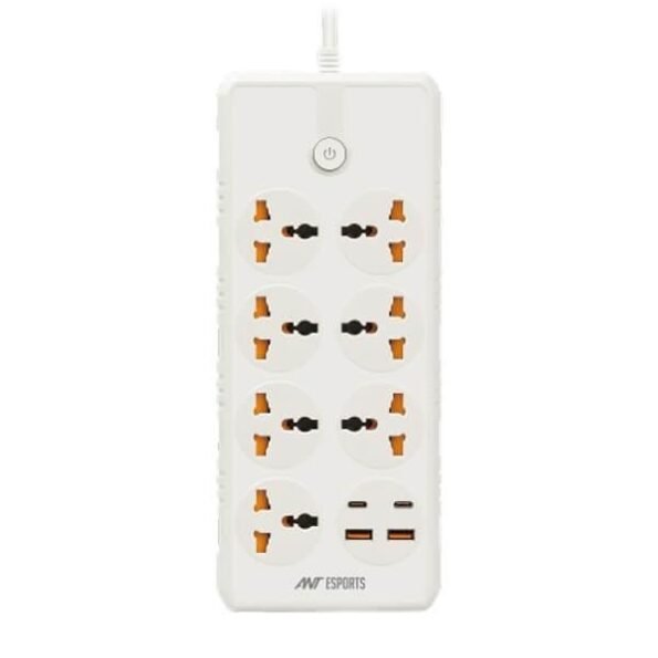 Ant Esports PS722 Power Strip with USB Ports (White)