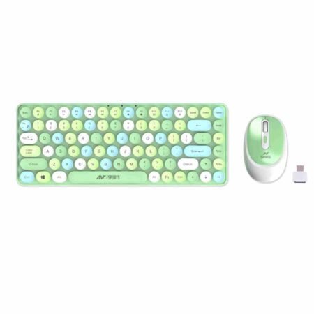 Ant Esports WKM33 Wireless Retro Keyboard and Mouse Combo (Apple green)