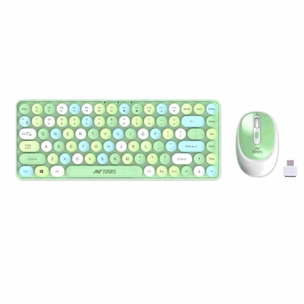 Ant Esports WKM33 Wireless Retro Keyboard and Mouse Combo (Apple green)