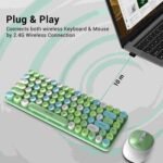 Ant Esports WKM33 Wireless Retro Keyboard and Mouse Combo (Apple green) 1(1)