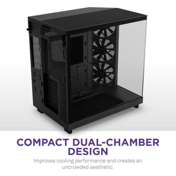 NZXT Chassis H6 Flow Compact Dual-chamber ATX Case