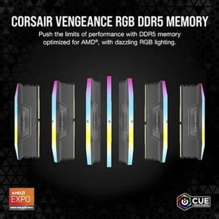 CORSAIR VENGEANCE 32GB(16X2)6400MHZ RGB DDR5 CL36
