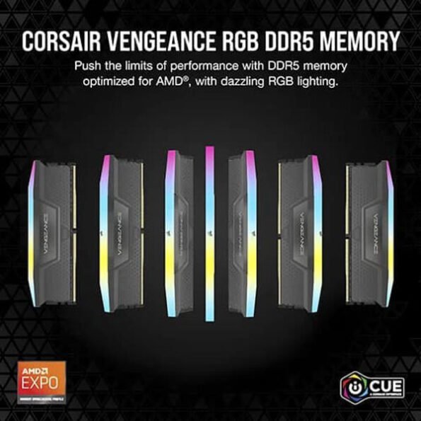 CORSAIR VENGEANCE 32GB(16X2)6400MHZ RGB DDR5 CL36