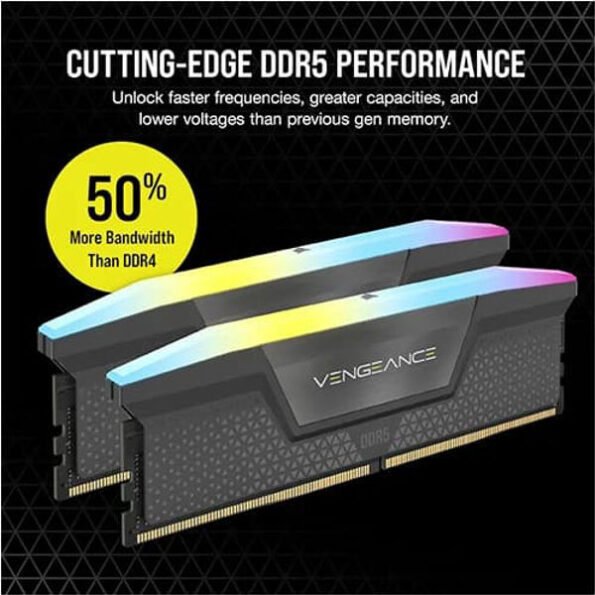 CORSAIR VENGEANCE 32GB(16X2)6400MHZ RGB DDR5 CL36