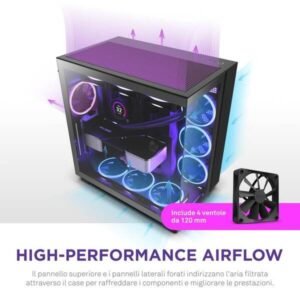NZXT CHASSIS H Series H9 Flow Edition ATX Mid Tower Chassis Black