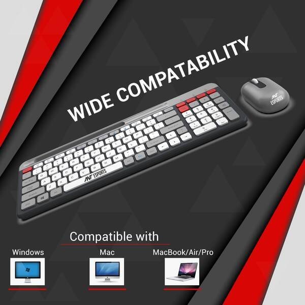 ANT ESPORTS WKM22 WIRELESS KEYBOARD AND MOUSE COMBO (GREY) - Image 2