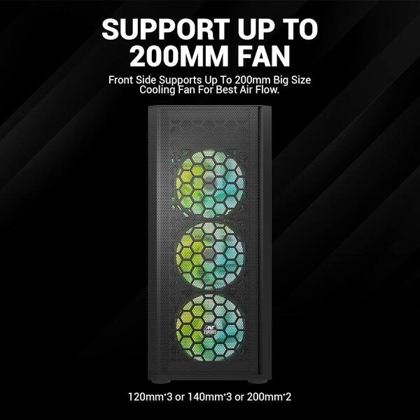 Ant Esports Chassis 250 Air Black (Chassis Without PSU) - Image 2