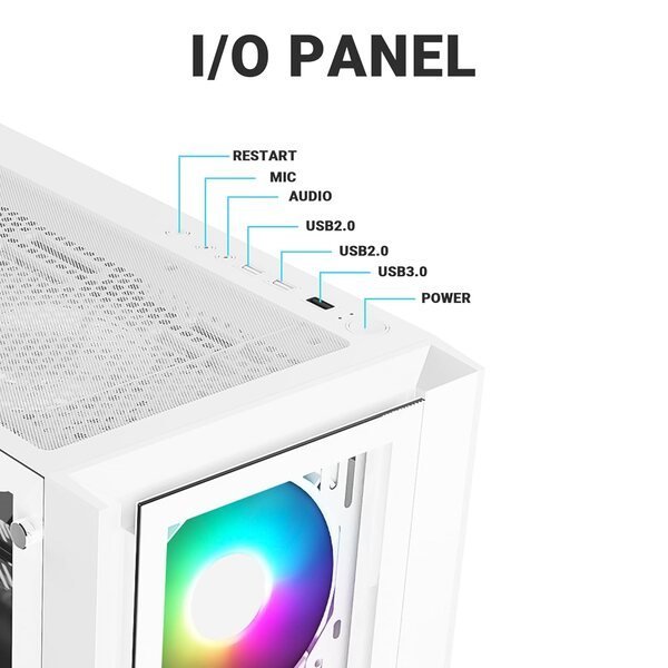 Ant Esports Chassis ICE-170TG-White (Chassis Without Power Supply) - Image 4