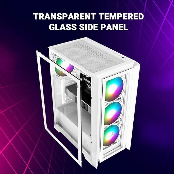 Ant Esports Chassis ICE-170TG-White (Chassis Without Power Supply) - Image 2