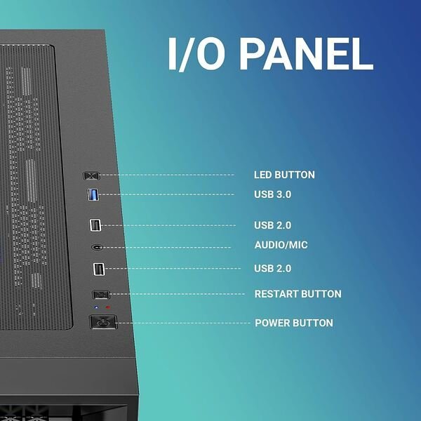 Ant Esports Chassis SX3 BLACK ( Chassis (Without Power Supply ) - Image 4