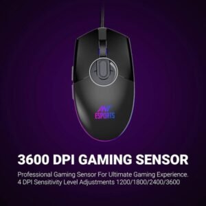 Ant Esports GM60 Wired Optical Gaming Mouse.