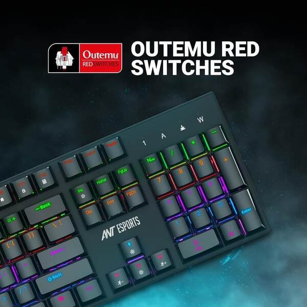 Ant Esports MK3200 V2 Mechanical Gaming Keyboard Multicolor LED Backlit Wired- Black - Image 3