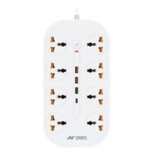Ant Esports PS831 Power Strip with USB Ports (White)