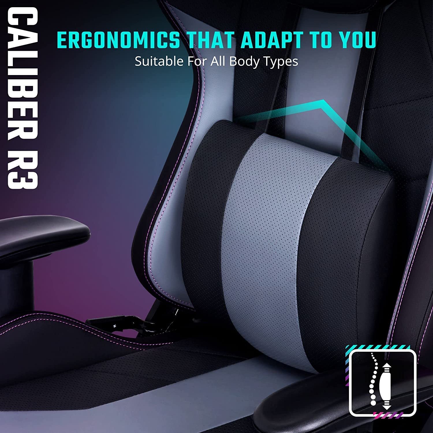 Cooler Master Caliber R3 Black Gaming Chair - Image 3