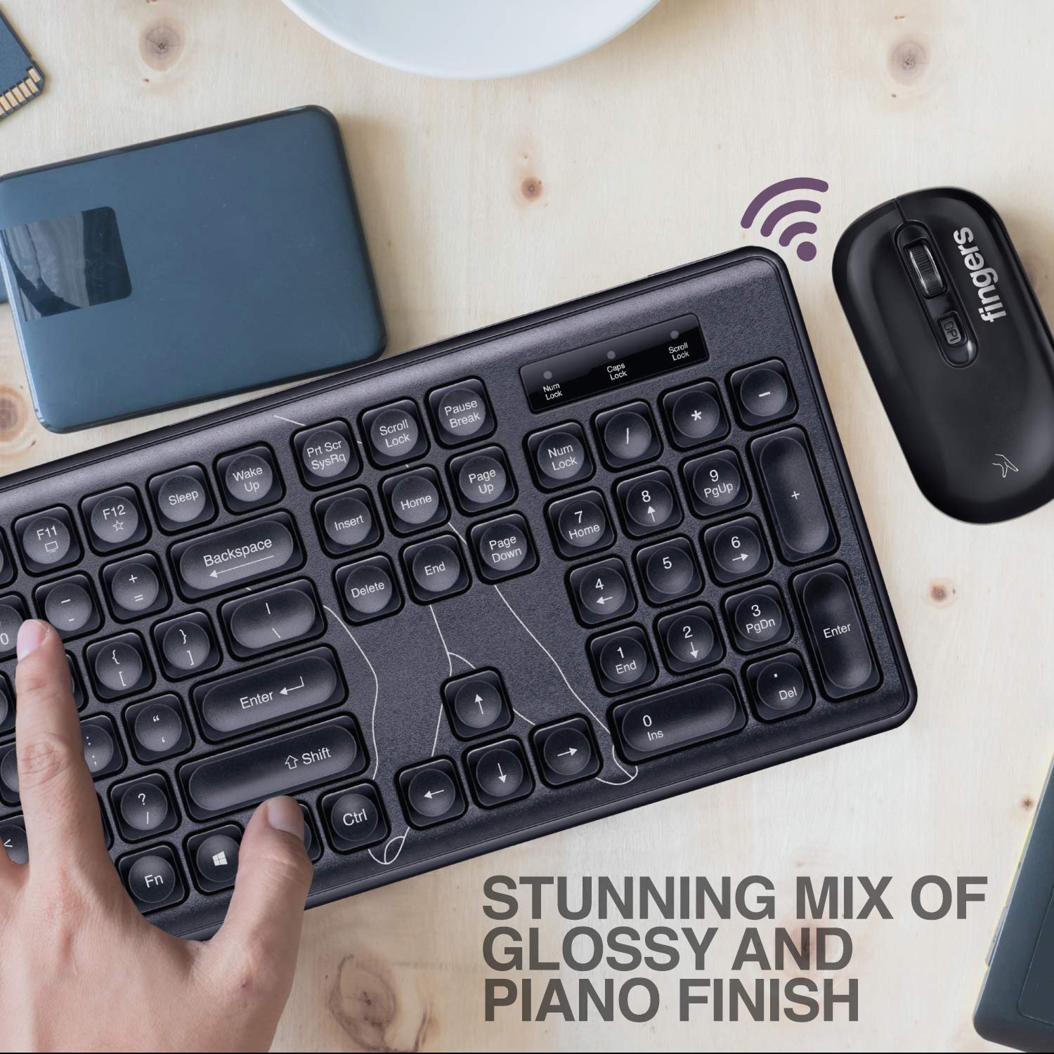 FINGER EXQUISITE WIRELESS COMBO (BLACK) - Image 2