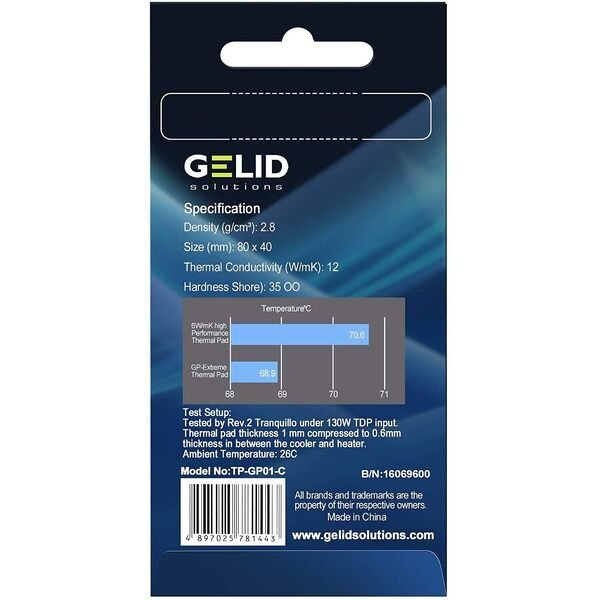 GELID EXTREME THERMAL PAD 80X40X1.5MM - Image 2