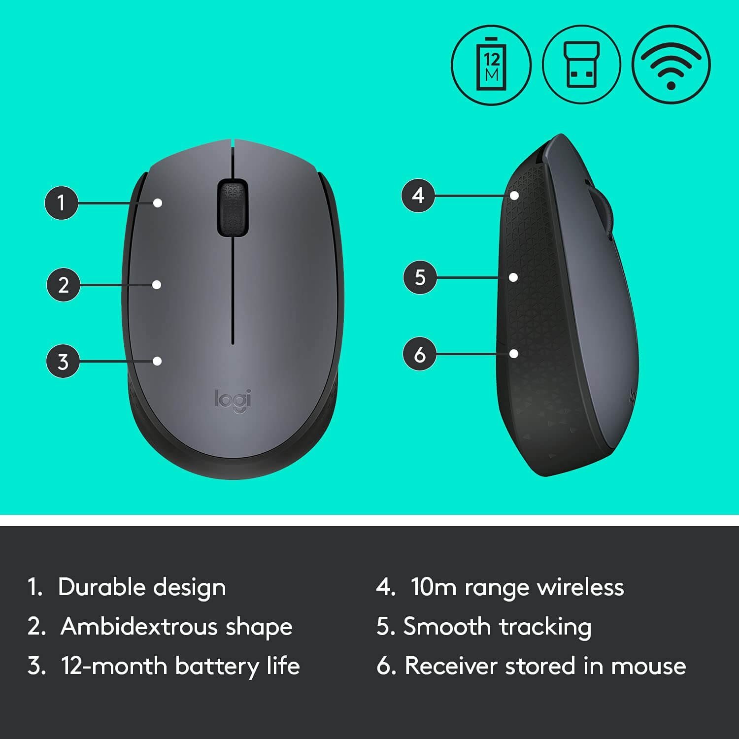 LOGITECH M170 WIRELESS MOUSE - Image 2