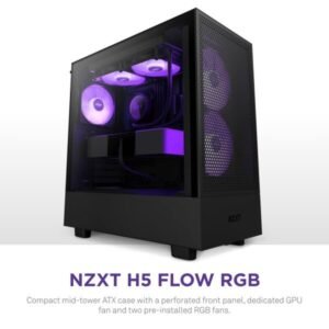 NZXT Chassis H Series H5 (2023) Flow RGB Edition ATX Mid Tower Chassis Without PSU Black Color