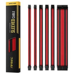 Antec Sleeved Extension PSU Cable Kit (RED/BLACK)(PSUSCB30-201)