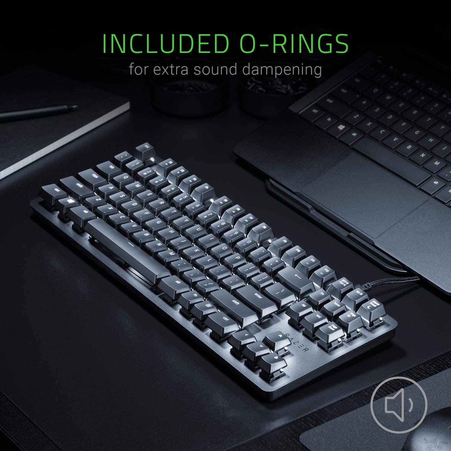 RAZAR BLACK WIDOW LITE SILENT MECHANICAL GAMING KEYBOARD US LAYOUT FRML (Orange Switch) - Image 2